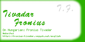 tivadar fronius business card